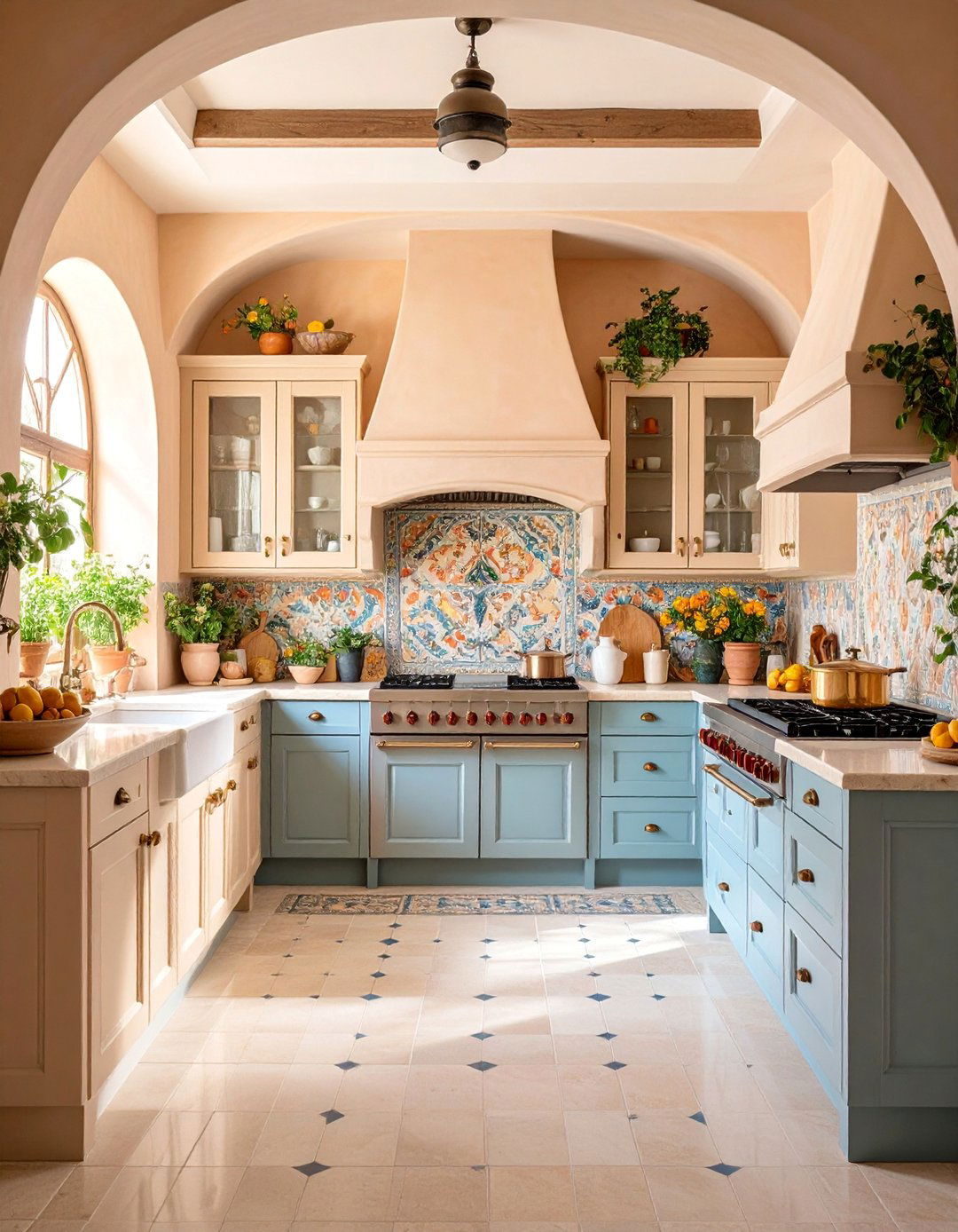 Tuscan Villa Beige Kitchen - 25 Kitchens With Beige Kitchen Cabinets