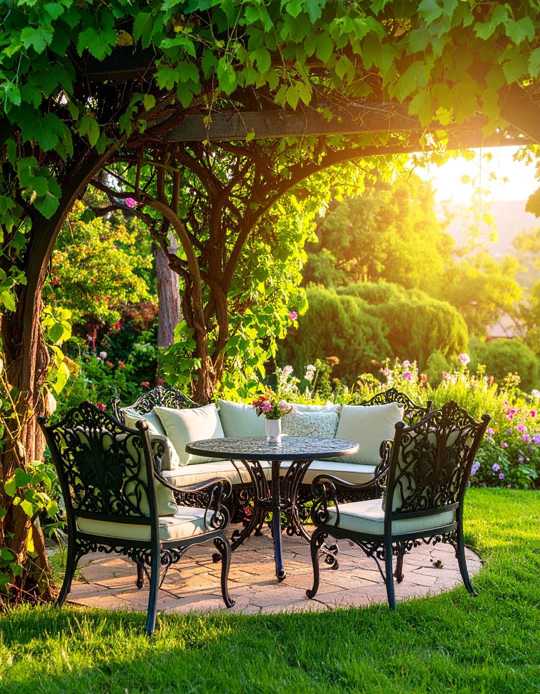 Twilight Seating Area with Gothic Furniture - 25 Gothic Garden Ideas
