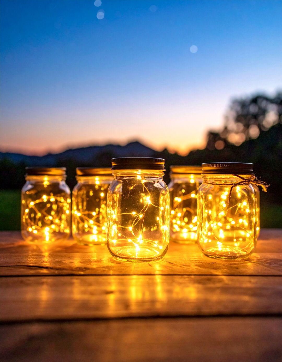 Twinkle Lights Mason Jar Constellation - 25 Baby Shower Centerpiece Ideas
