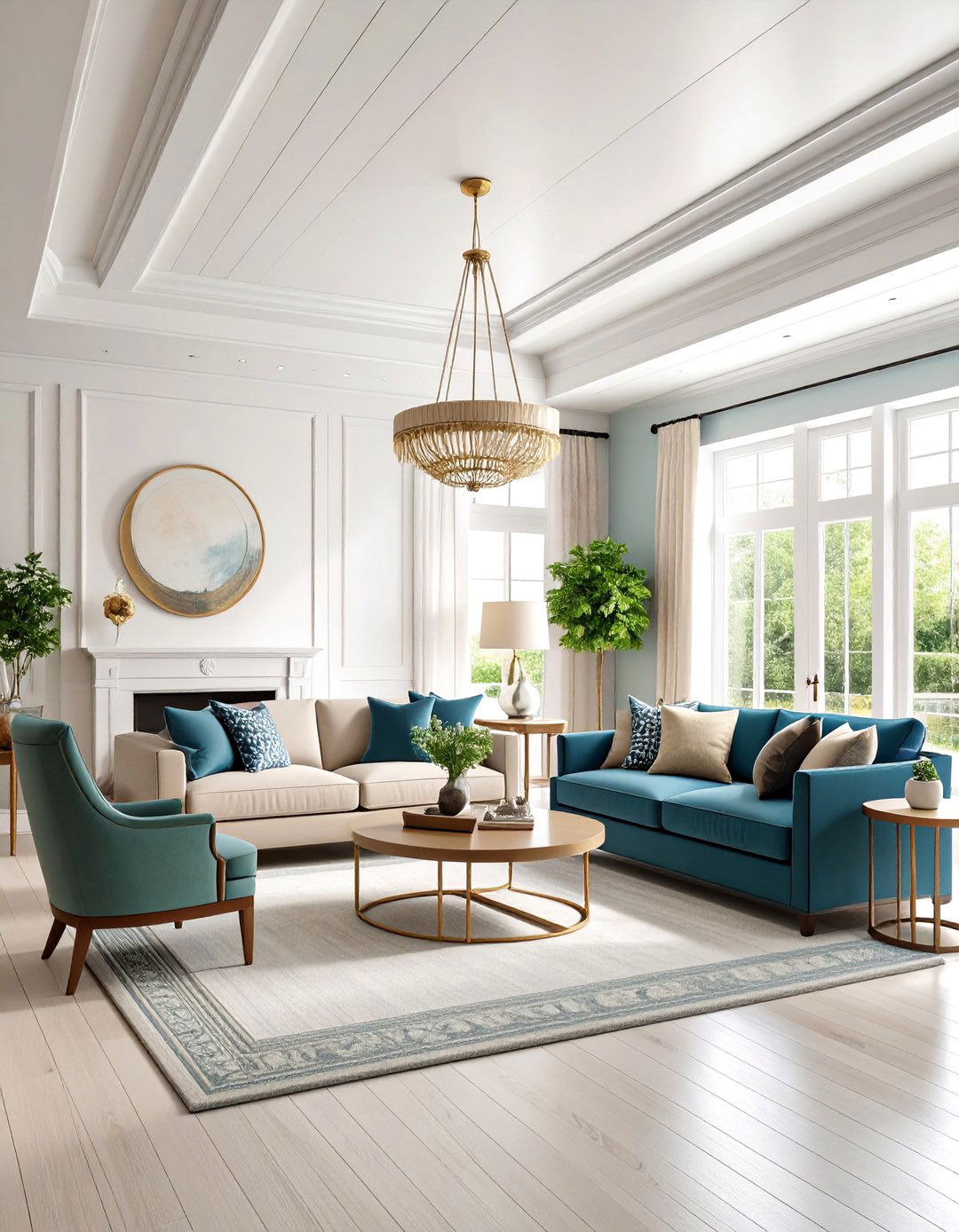Two Tone Beadboard Ceiling with Contrasting Trim - 25 Beadboard Ceiling Design Ideas