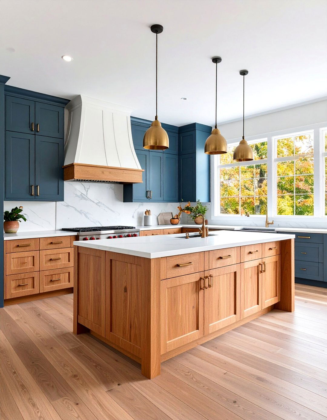 Two Tone Black and Natural Wood Kitchen - 25 kitchens with beautiful black cabinets