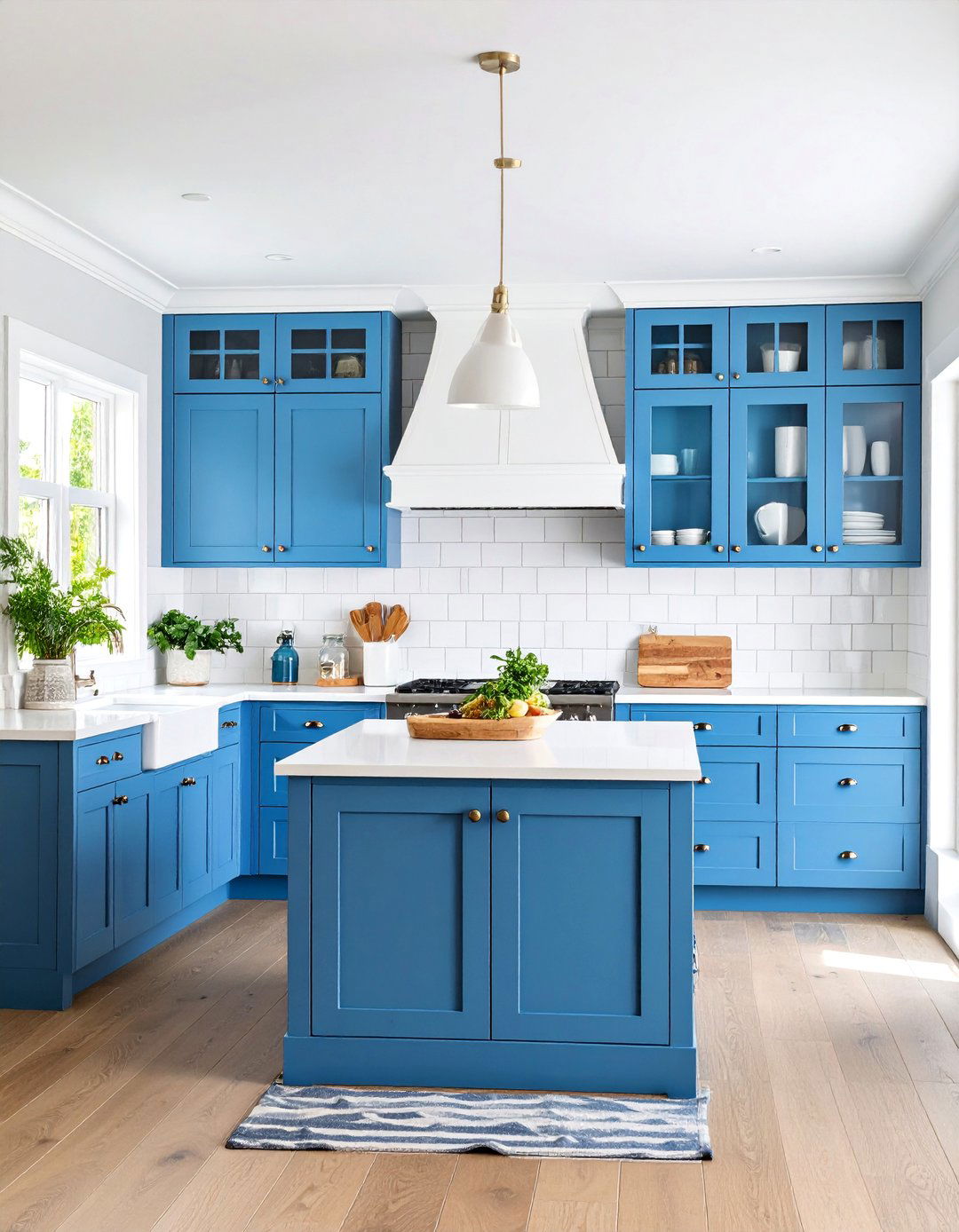Two Tone Blue and White Coastal Kitchen - 25 Kitchen Color Ideas