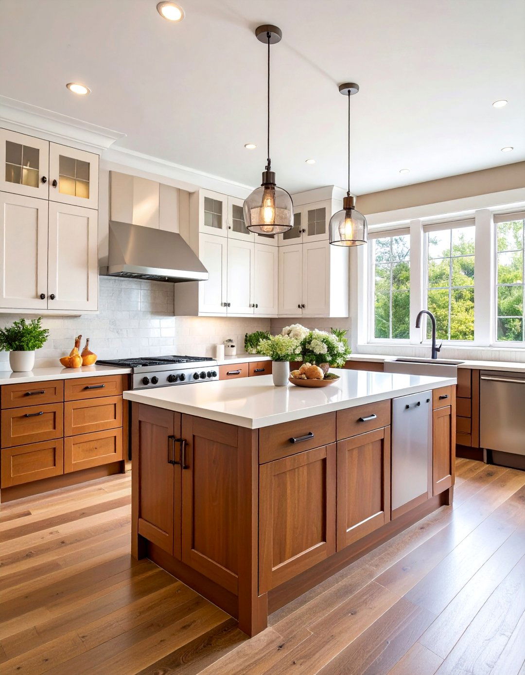 Two Tone Brown and White Kitchen Design - 25 Brown Kitchen Ideas