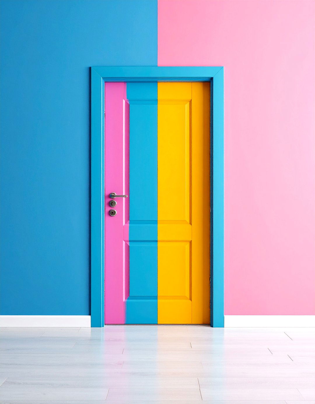 Two Tone Color Block Door Design - 25 Door Painting Ideas