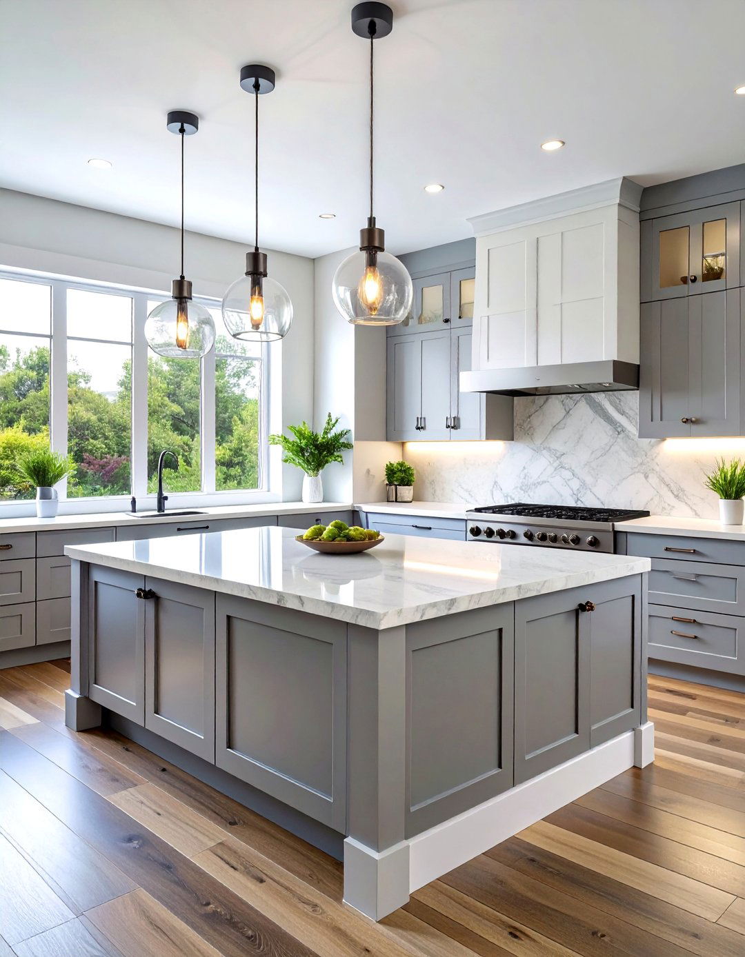 Two Tone Gray and White Shiplap Kitchen Island - 25 Shiplap Kitchen Island Ideas