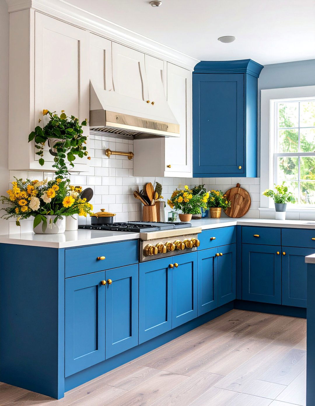 Two Tone Mobile Home Kitchen with Color Contrast - 25 Mobile Home Kitchen Ideas