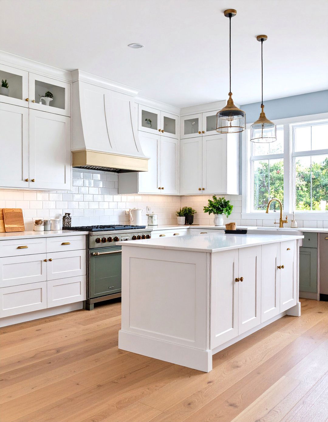 Two Tone Olive Green and White Kitchen Design - 25 Olive Green Kitchens
