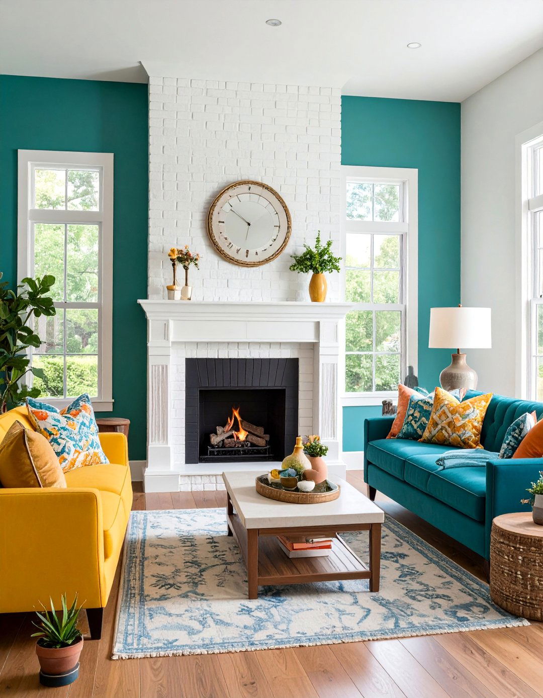 Two Tone Painted Brick Fireplace - 25 Painted Brick Fireplace Ideas