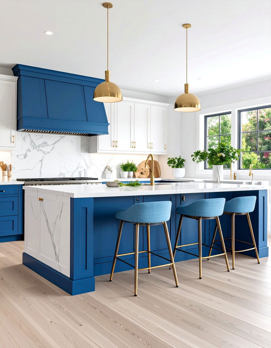 Two Tone Painted Farmhouse Kitchen Island - 25 Farmhouse Kitchen Island Ideas