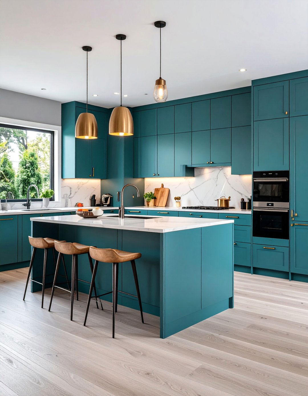 Two Tone Teal and Grey Contemporary Kitchen - 25 Teal Kitchen Ideas