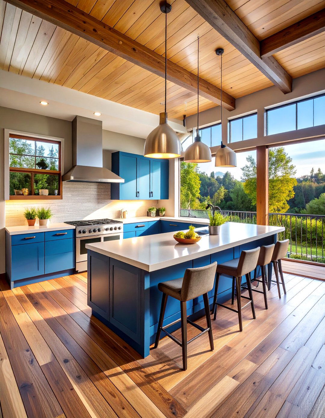 U Shaped Deck Kitchen with Work Triangle - 25 Outdoor Kitchen on Deck