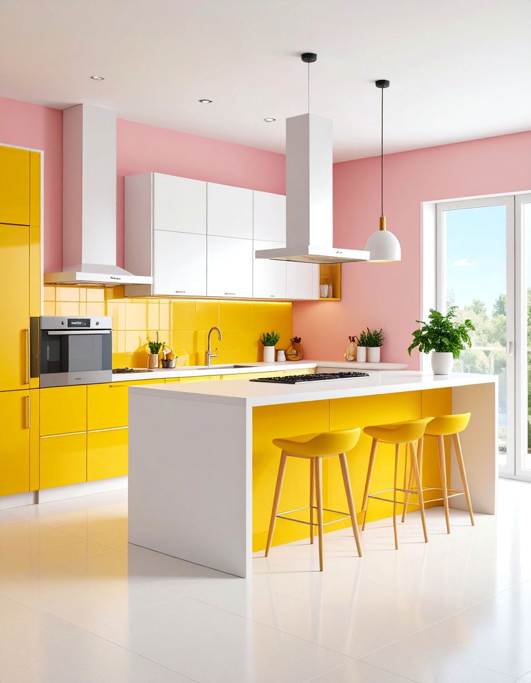 U Shaped Kitchen with White Appliances and Multiple Work Zones - 25 Kitchen With White Appliances Ideas