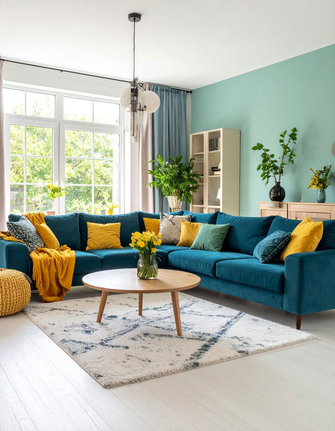 U Shaped Sectional for Wide Shallow Rooms - 25 Awkward Living Room Layout Ideas