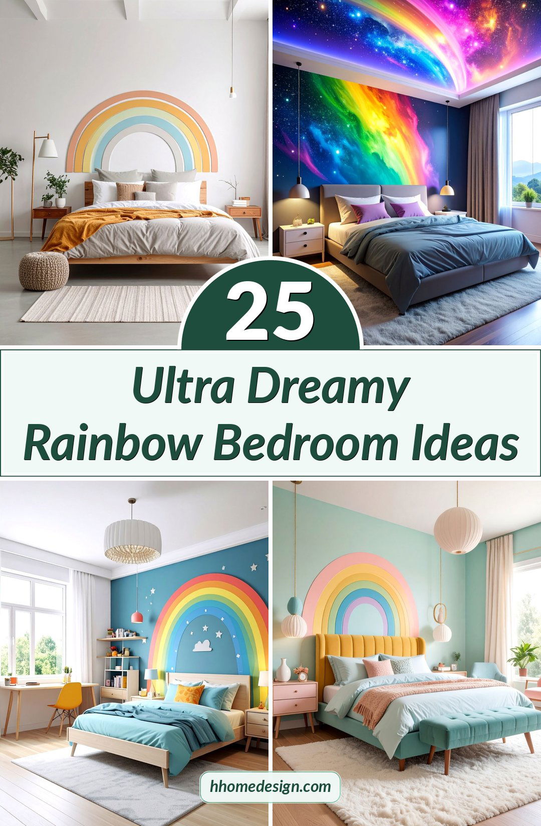 25 Ultra Dreamy Rainbow Bedroom Ideas
