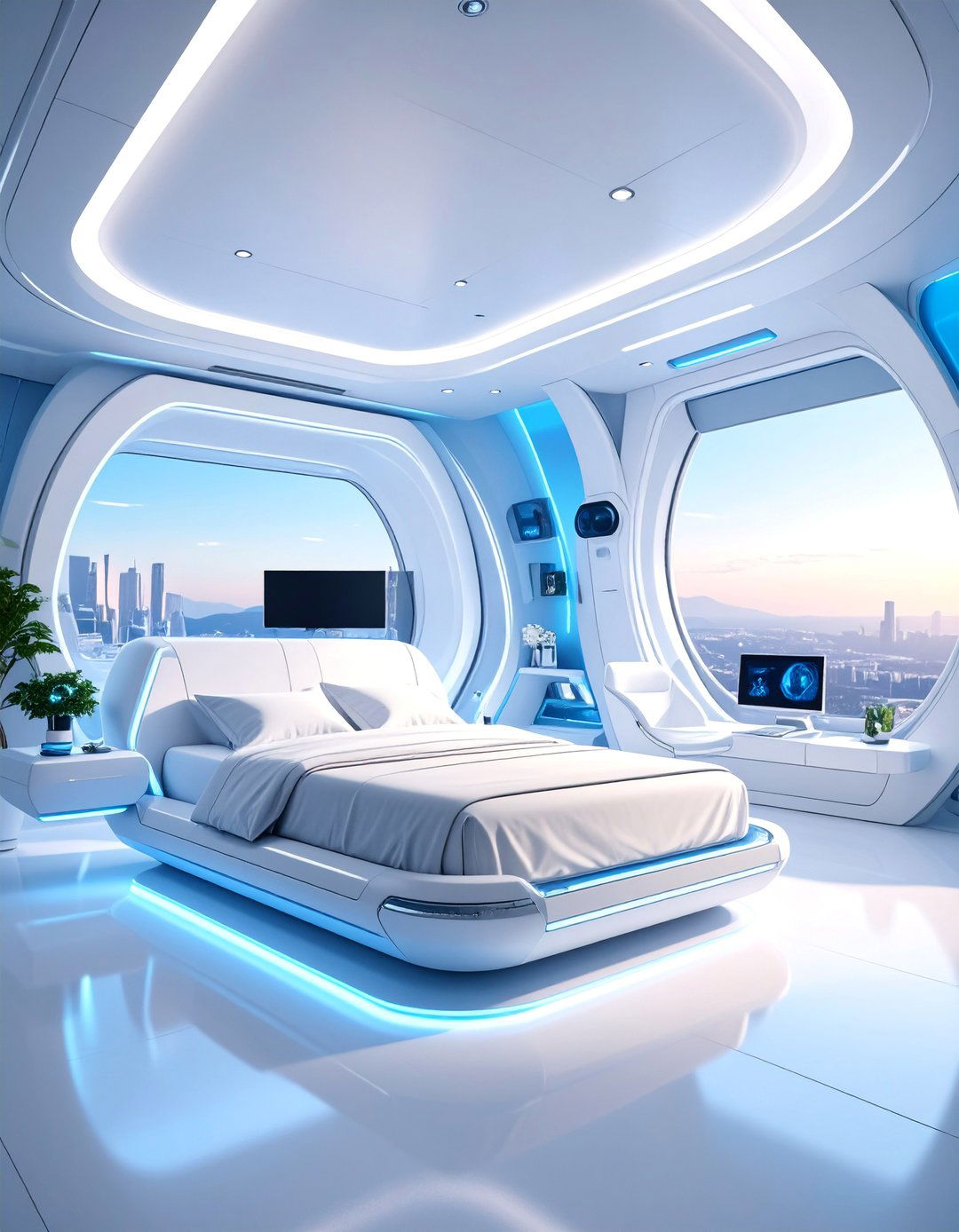 Ultra Modern Bedroom with Floating Furniture and Innovative Materials - 25 Large Bedroom Design Ideas