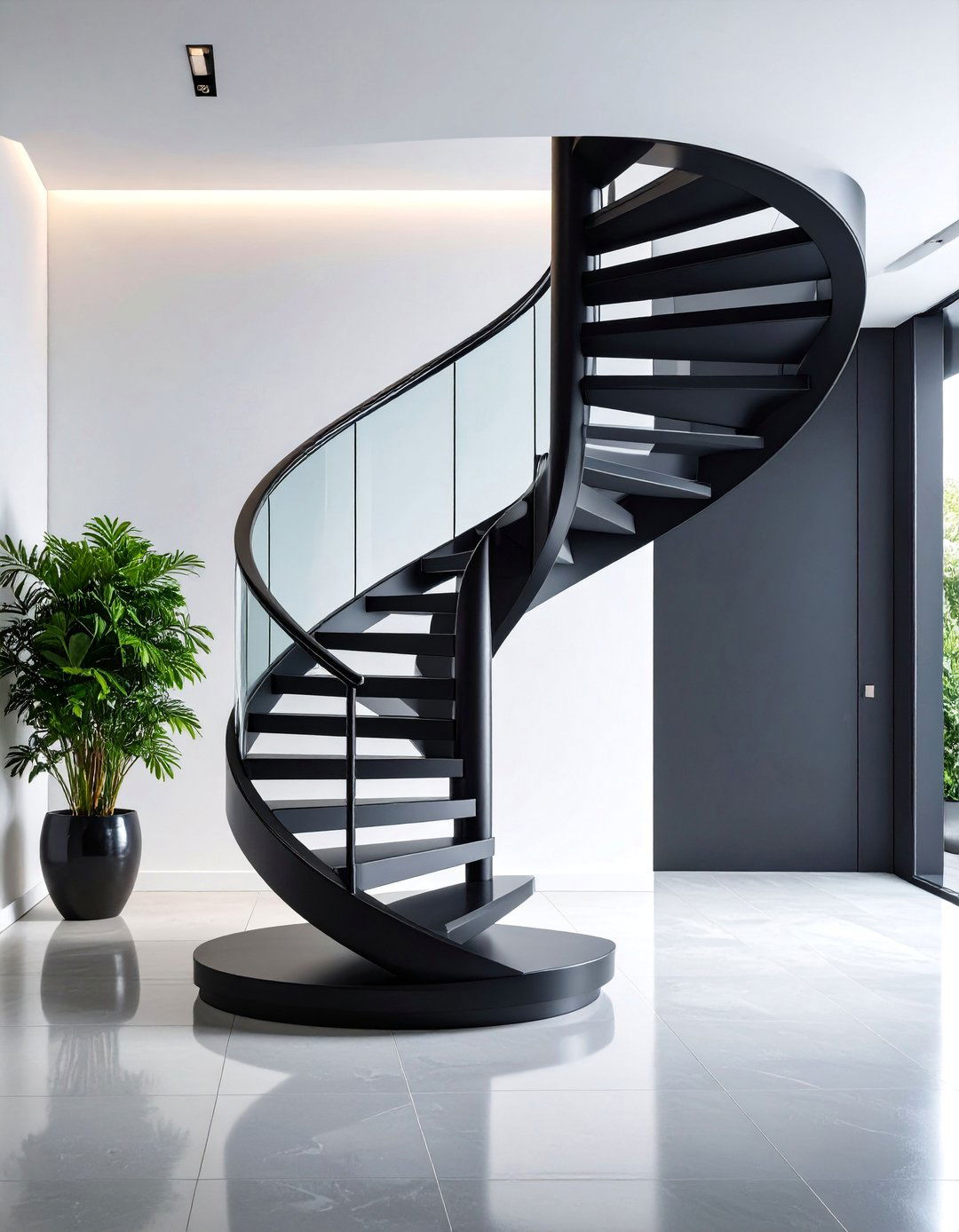 Ultra Modern Black Cantilevered Staircase Design - 25 black staircase ideas