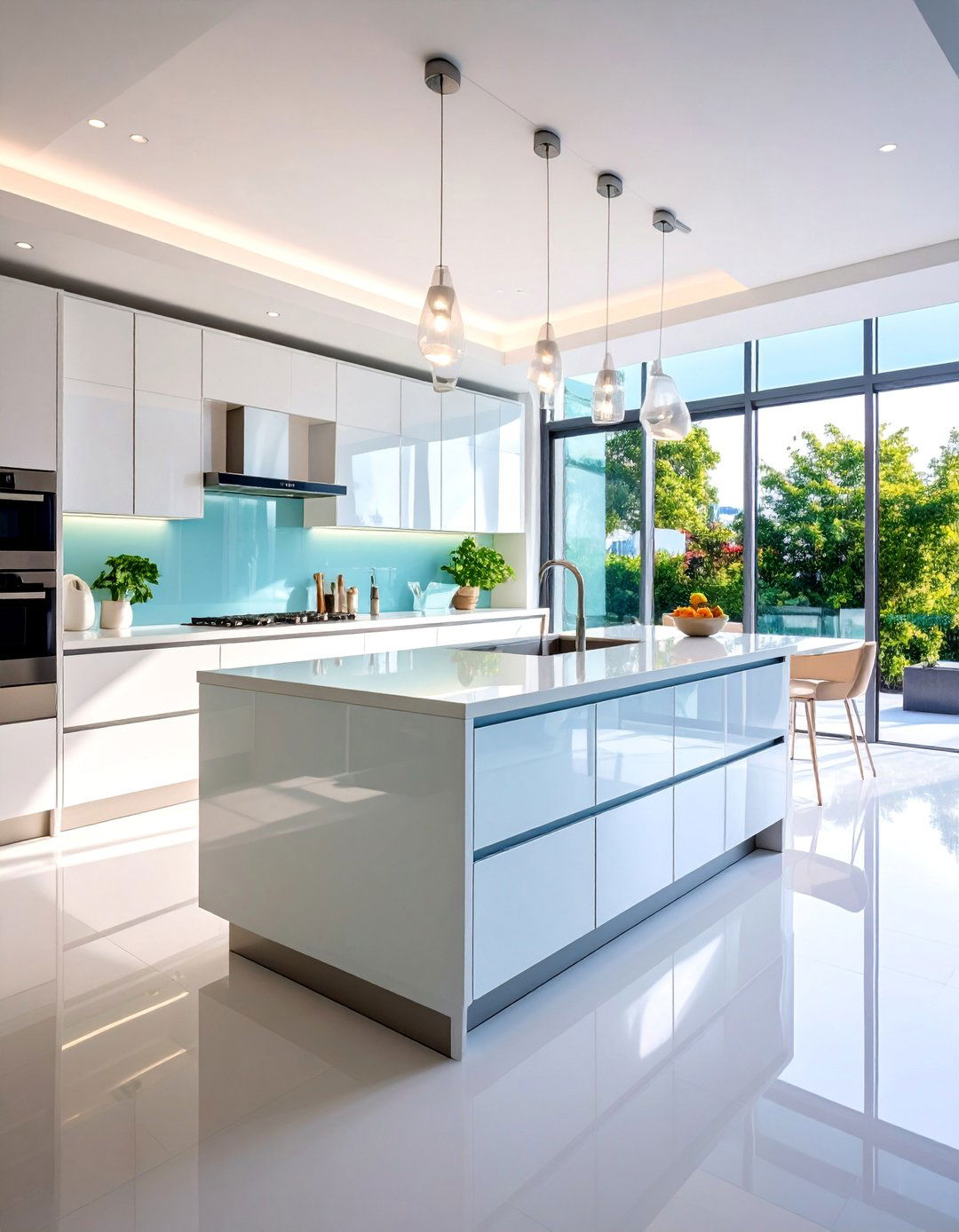 Ultra Modern High Gloss Acrylic Panels - 25 Modern Kitchen Backsplash Ideas