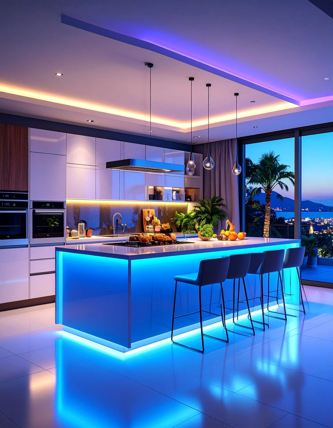 Ultra Modern Peninsula with Glass Elements - 25 Kitchen Peninsula Ideas