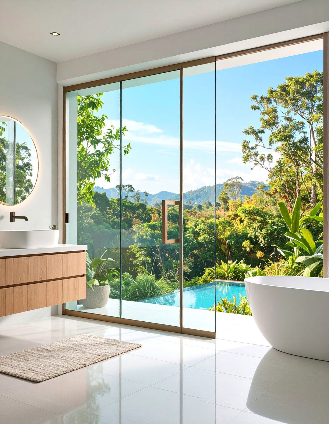 Ultra Thin Modern Glass Pocket Door - 25 Bathroom Pocket Door Ideas