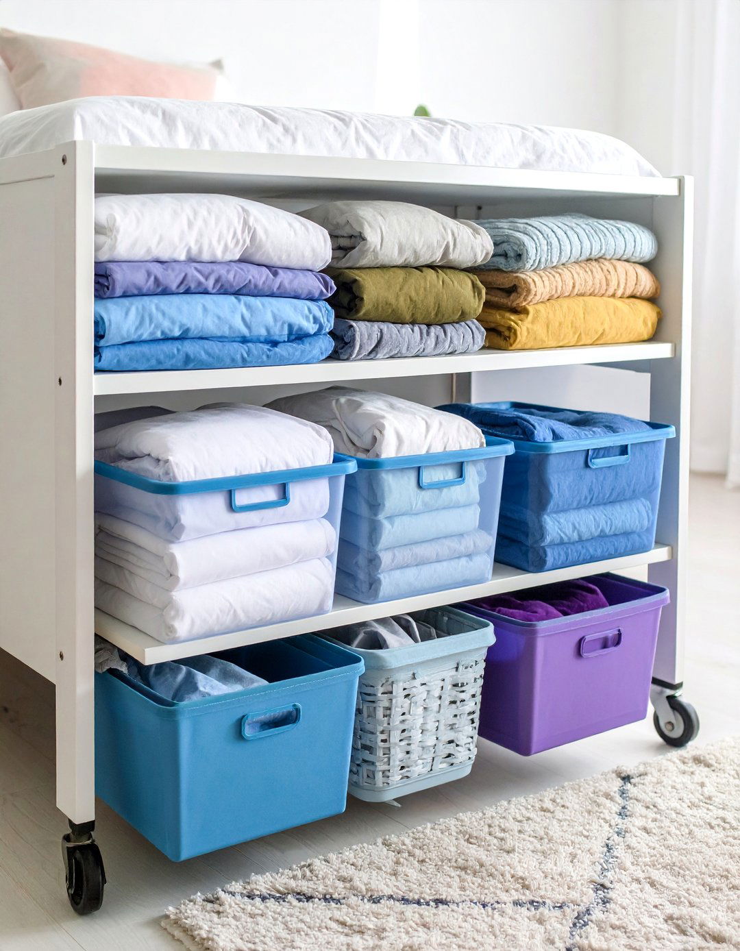 Under Bed Rolling Storage Bins - 25 Blanket Storage Ideas