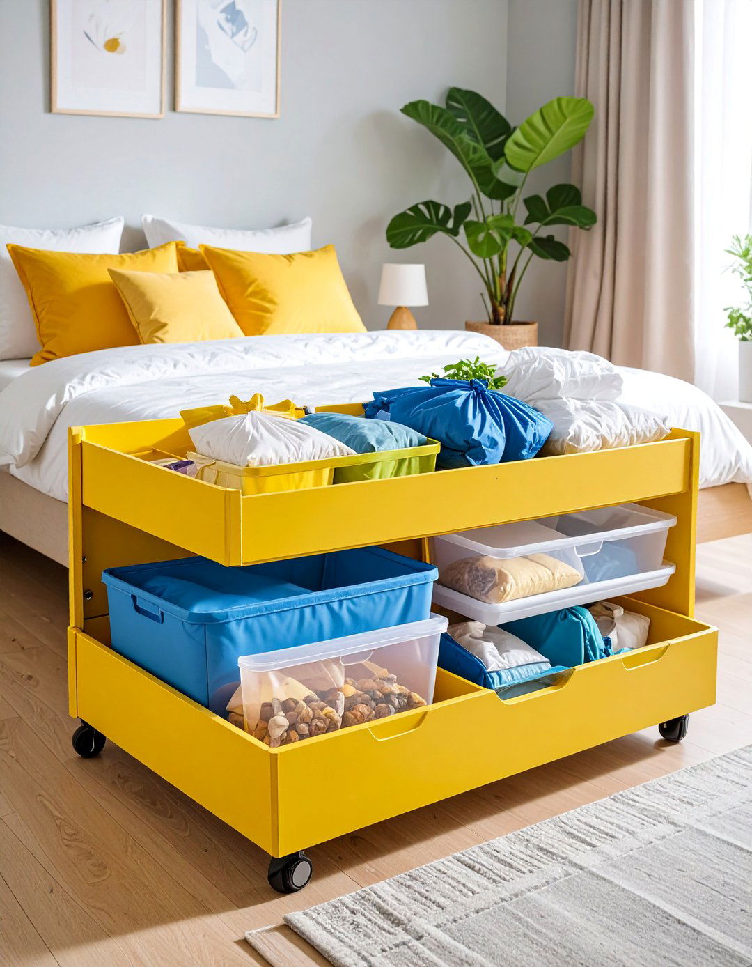 Under Bed Rolling Storage Platform - 25 Storage Ideas