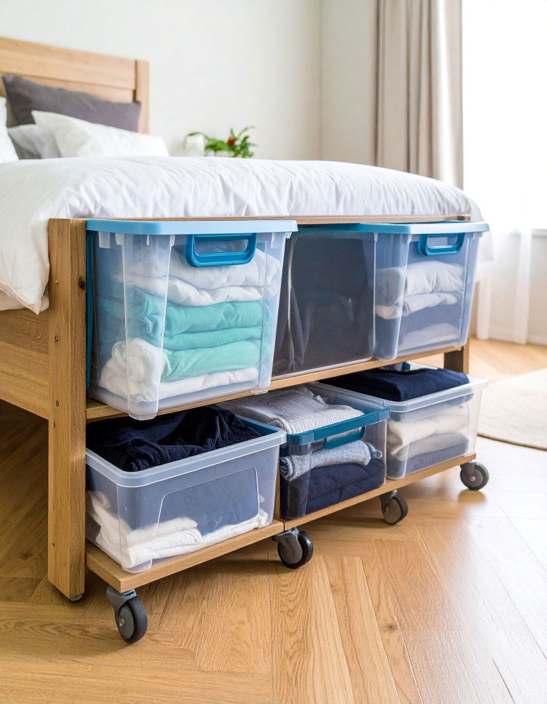 Under Bed Storage Containers with Wheels - 25 Clothes Storage Ideas