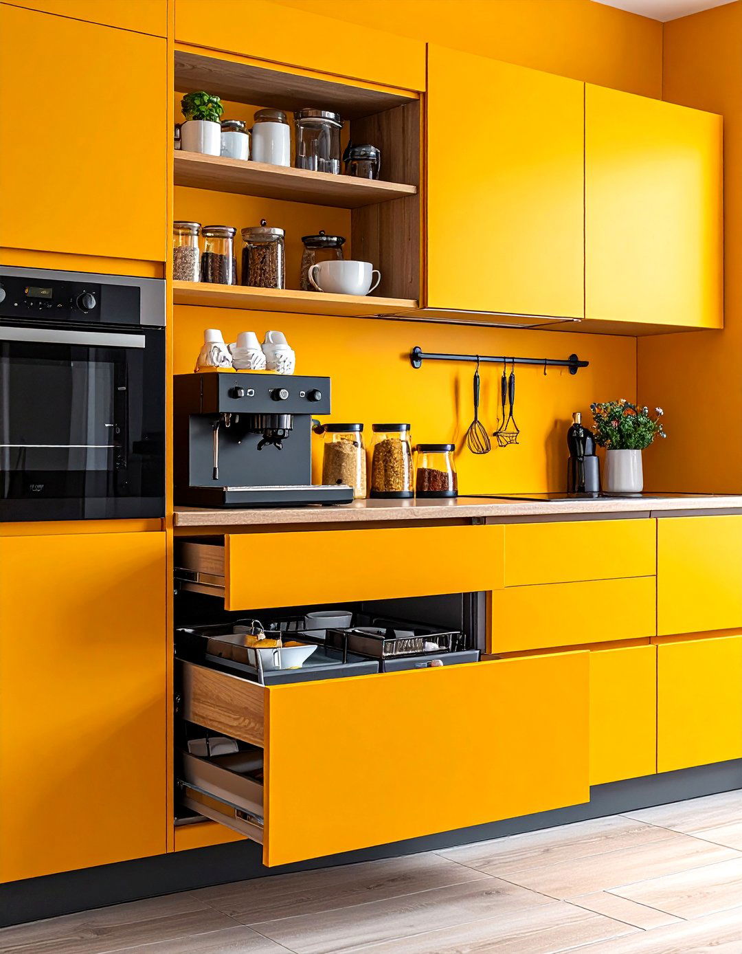 Under Cabinet Pull out Coffee Station with Hidden Storage - 25 Coffee Station Ideas