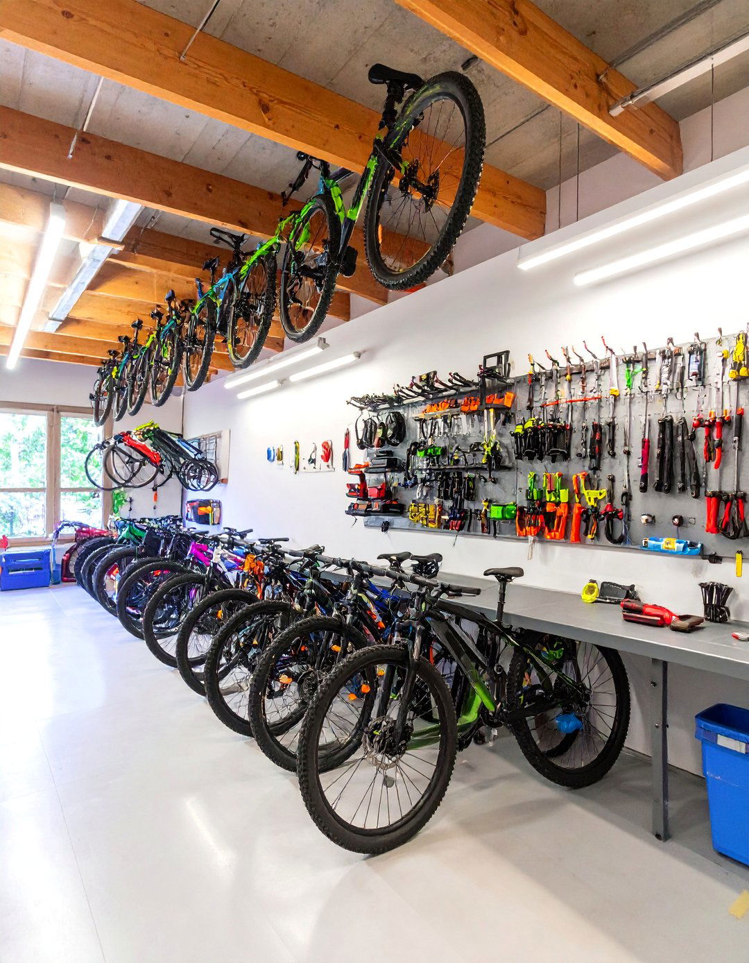 Under Deck Bike Storage with Maintenance Station - 25 Under Deck Ideas