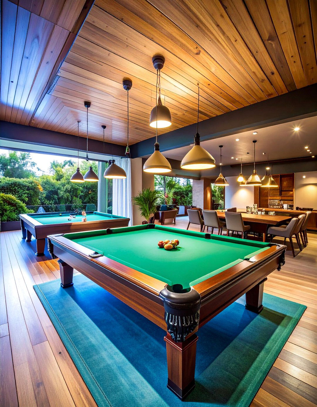 Under Deck Game Room with Entertainment Systems - 25 Under Deck Ideas