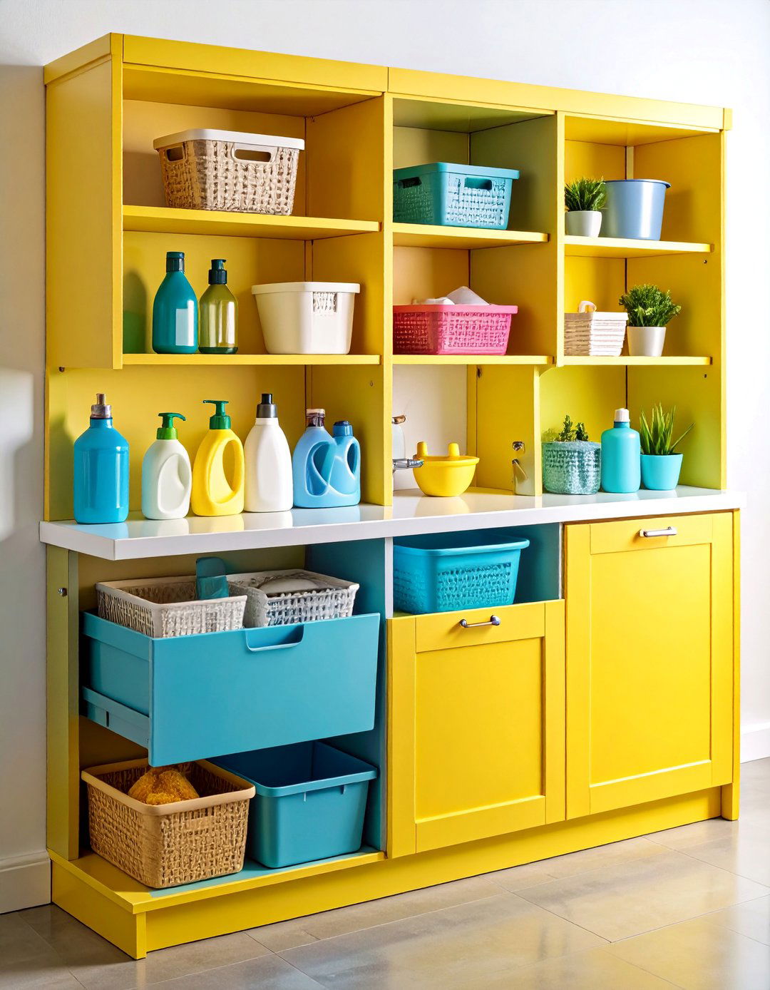 Under Sink Cabinet Organization System - 25 Laundry Detergent Storage Ideas