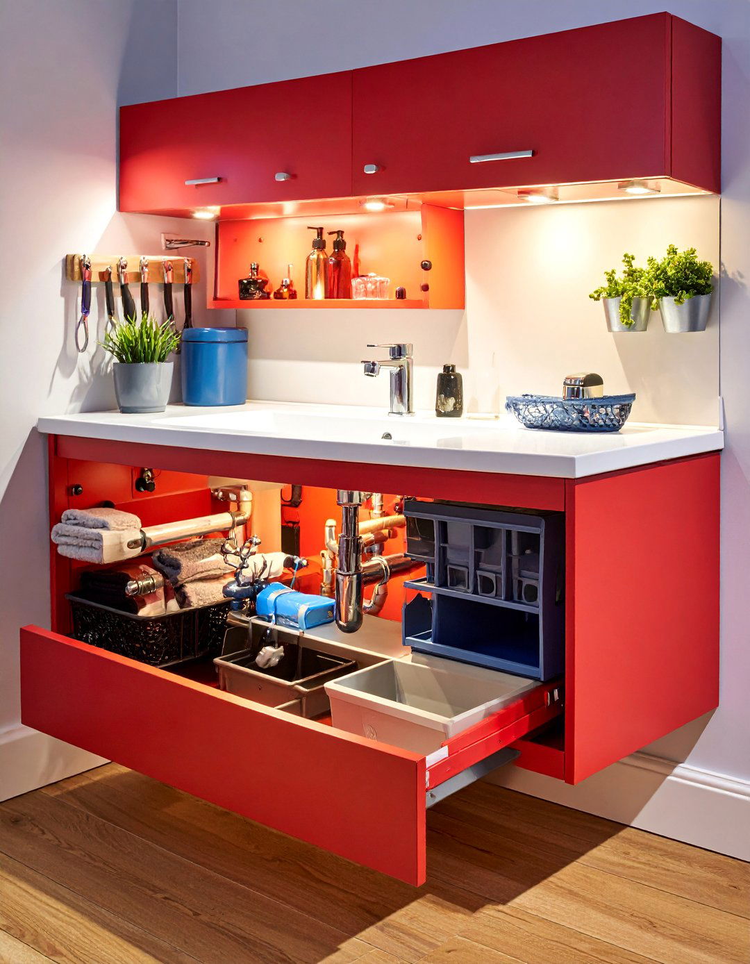 Under Sink Storage Maximization - 25 Small Master Bathroom Ideas
