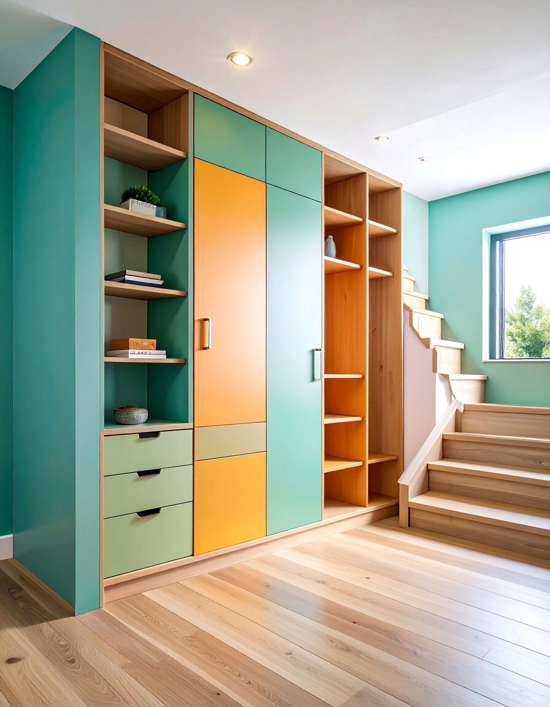 Under Stairs Built in Wardrobe with Angled Design - 25 Built-in Wardrobes Ideas