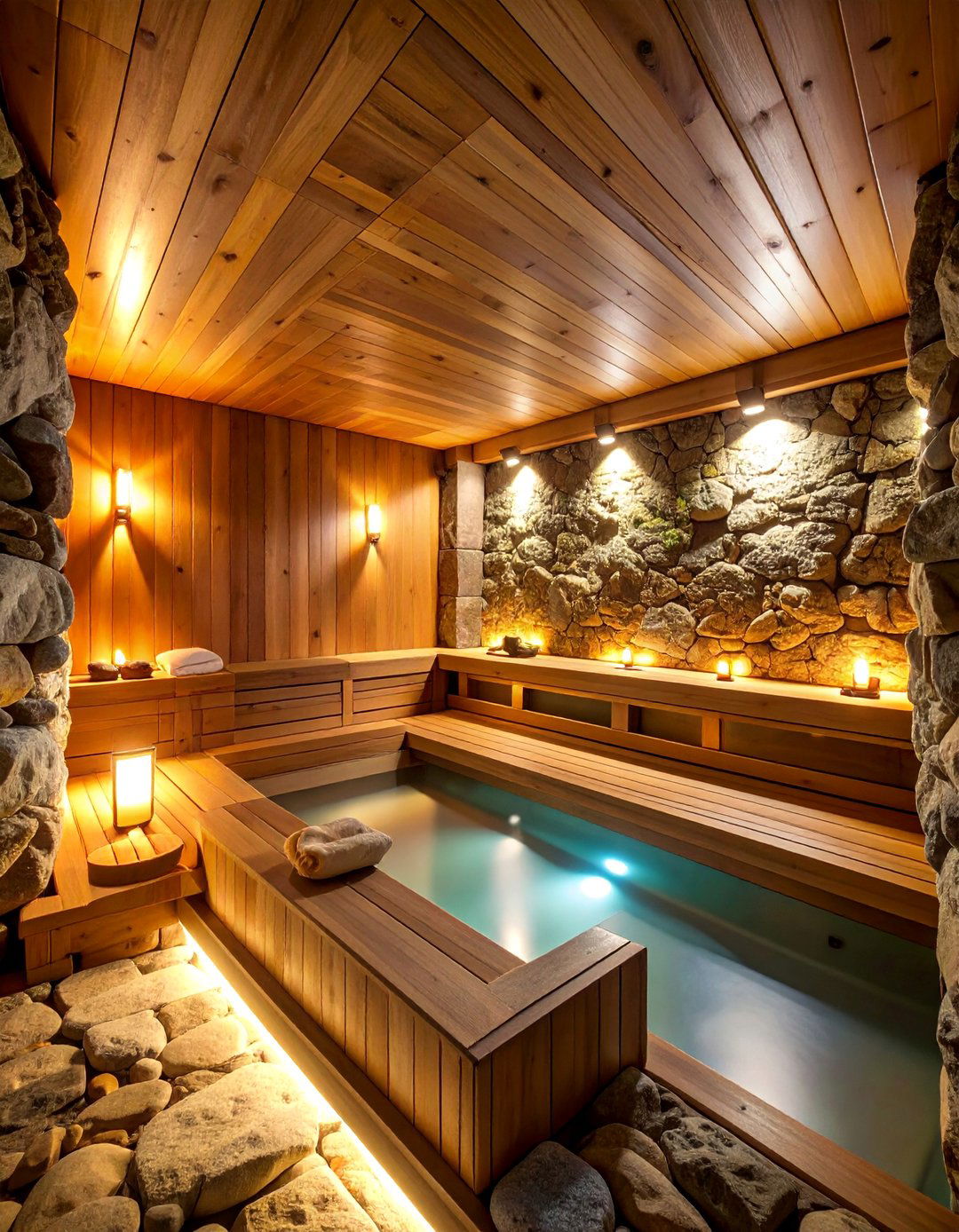 Underground Basement Sauna Retreat - 25 Sauna Room Design Ideas