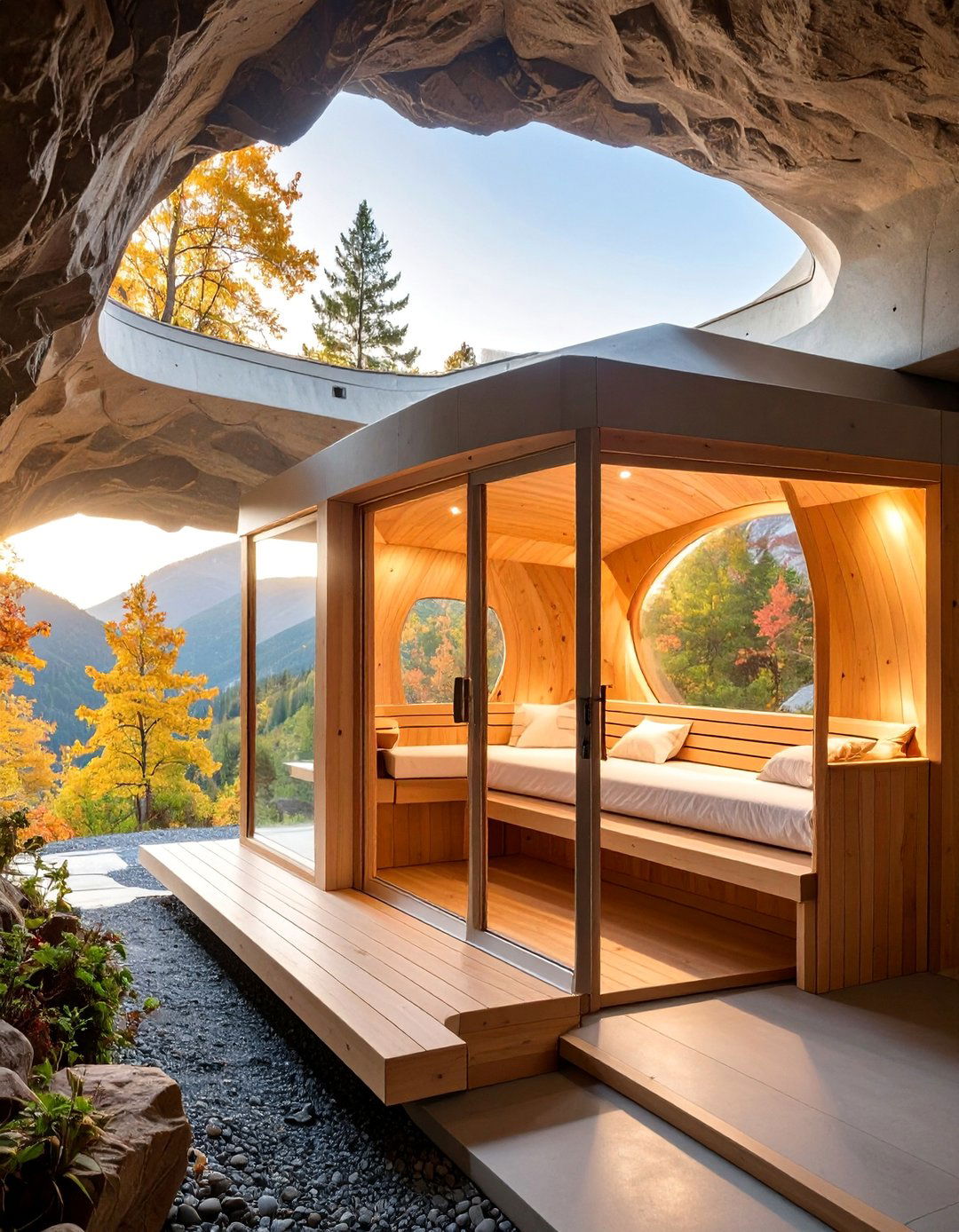 Underground Earth Sheltered Sauna with Skylight Entry - 25 Outdoor Sauna Ideas