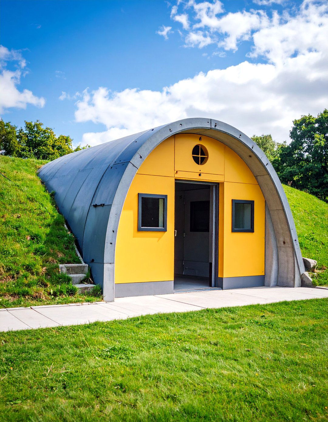 Underground Storage Bunker with Access Ramp - 25 Lawn Mower Storage Ideas