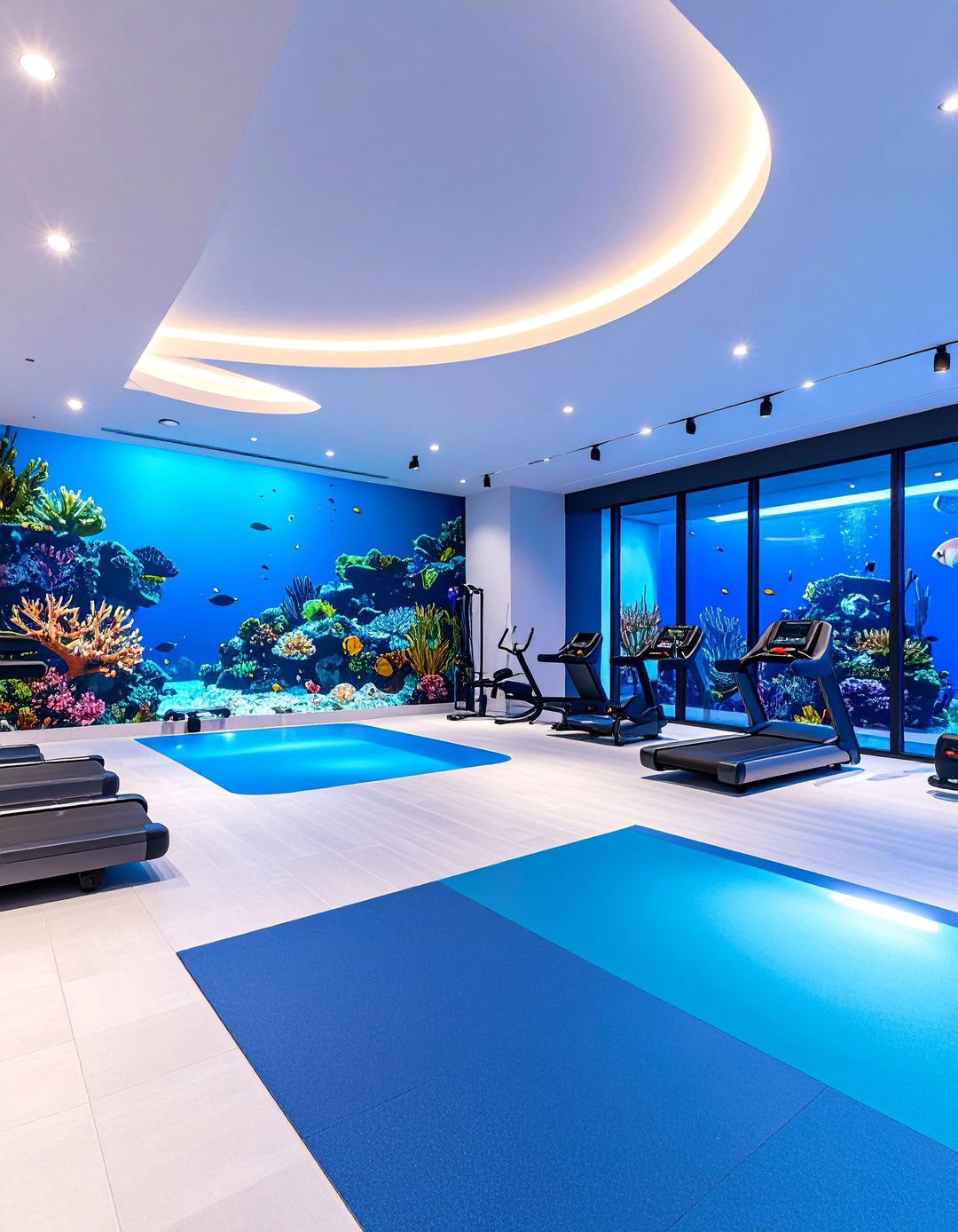 Underwater Ocean Depth Gym Mural - 25 Gym Murals