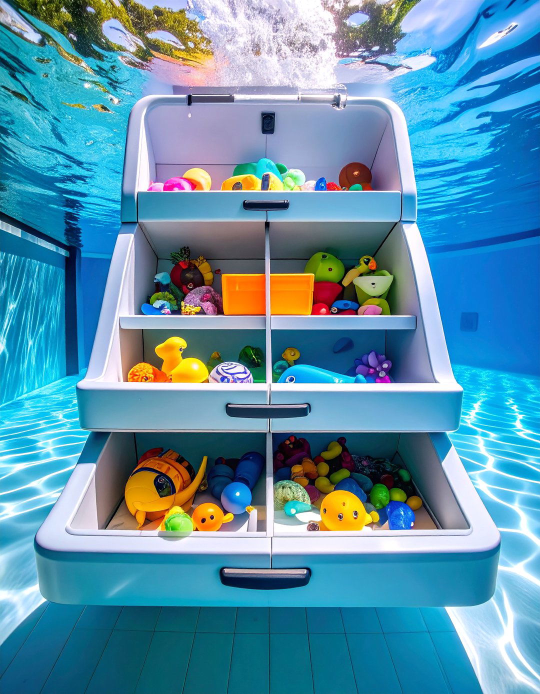 Underwater Step Drawers - 25 Pool Storage Ideas