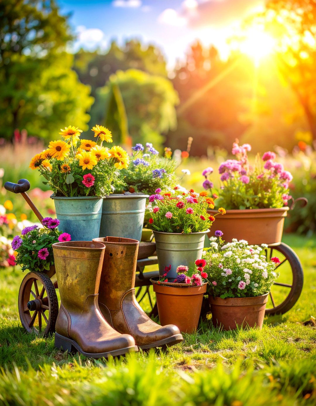 Upcycled Vintage Container Garden - 25 Container Garden Ideas