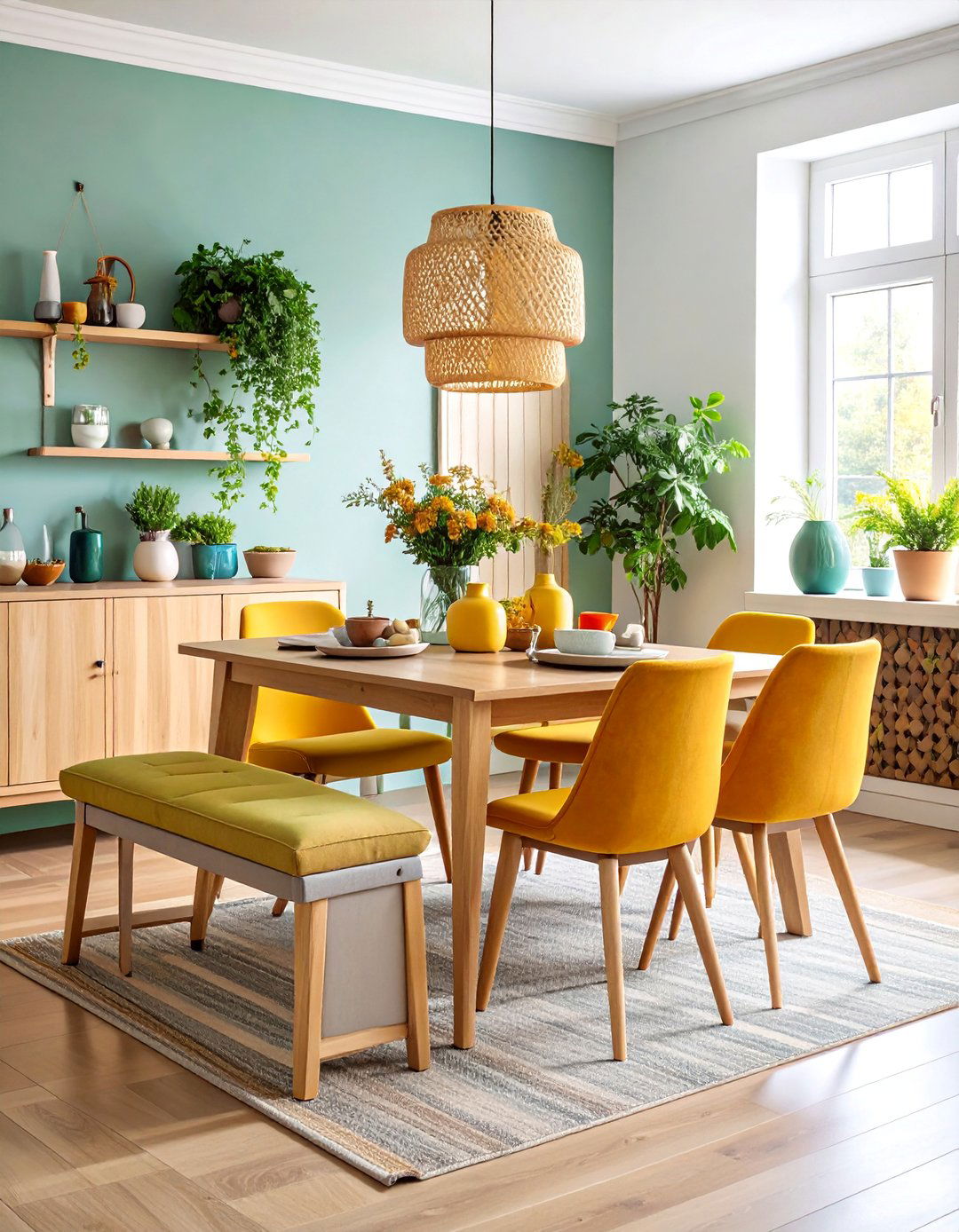 Upholstered Dining Bench with Storage - 25 Transitional Dining Room Ideas