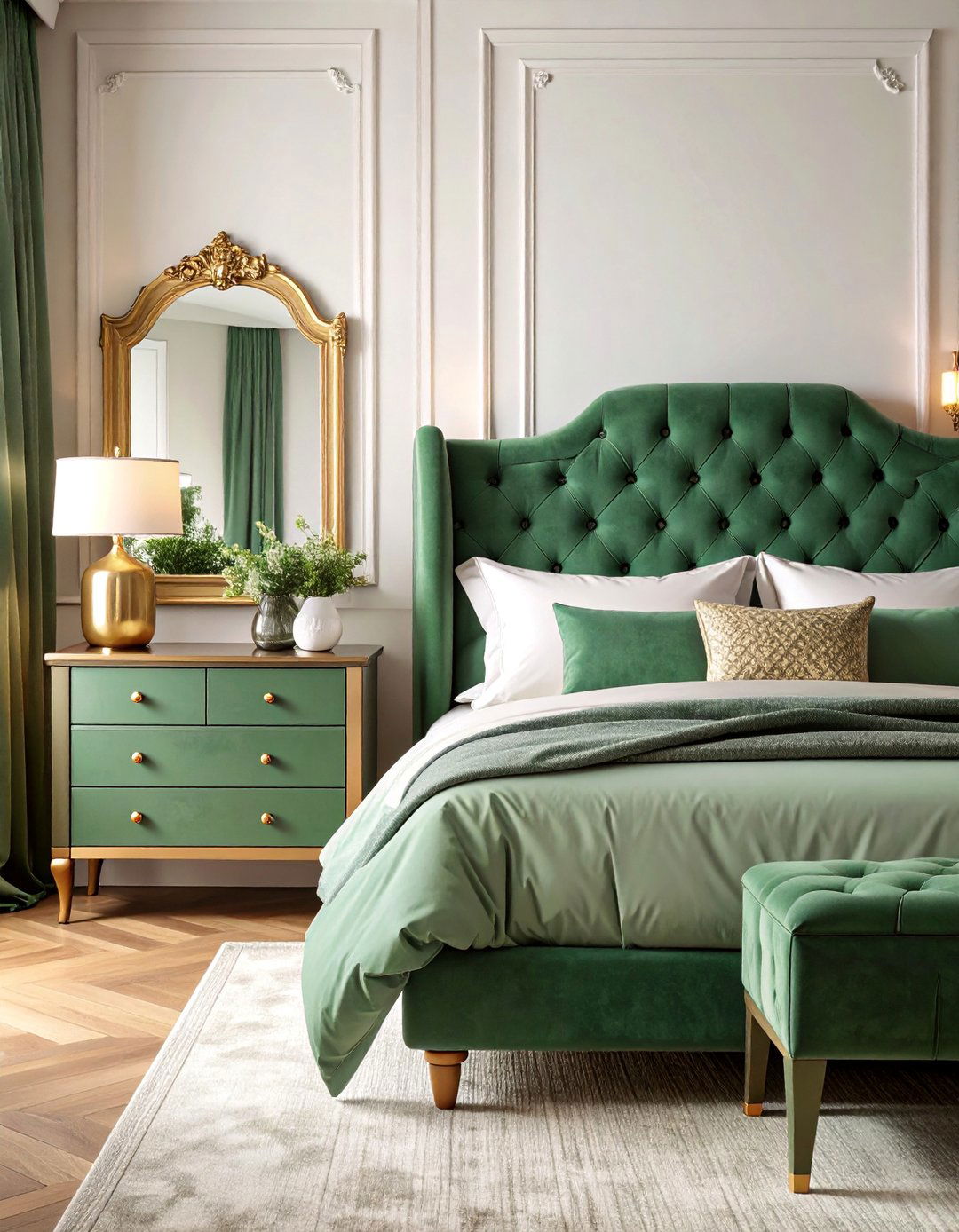 Upholstered Frame Mirror Behind Nightstand Luxe Comfort - 25 Mirror Behind Nightstand Design Ideas