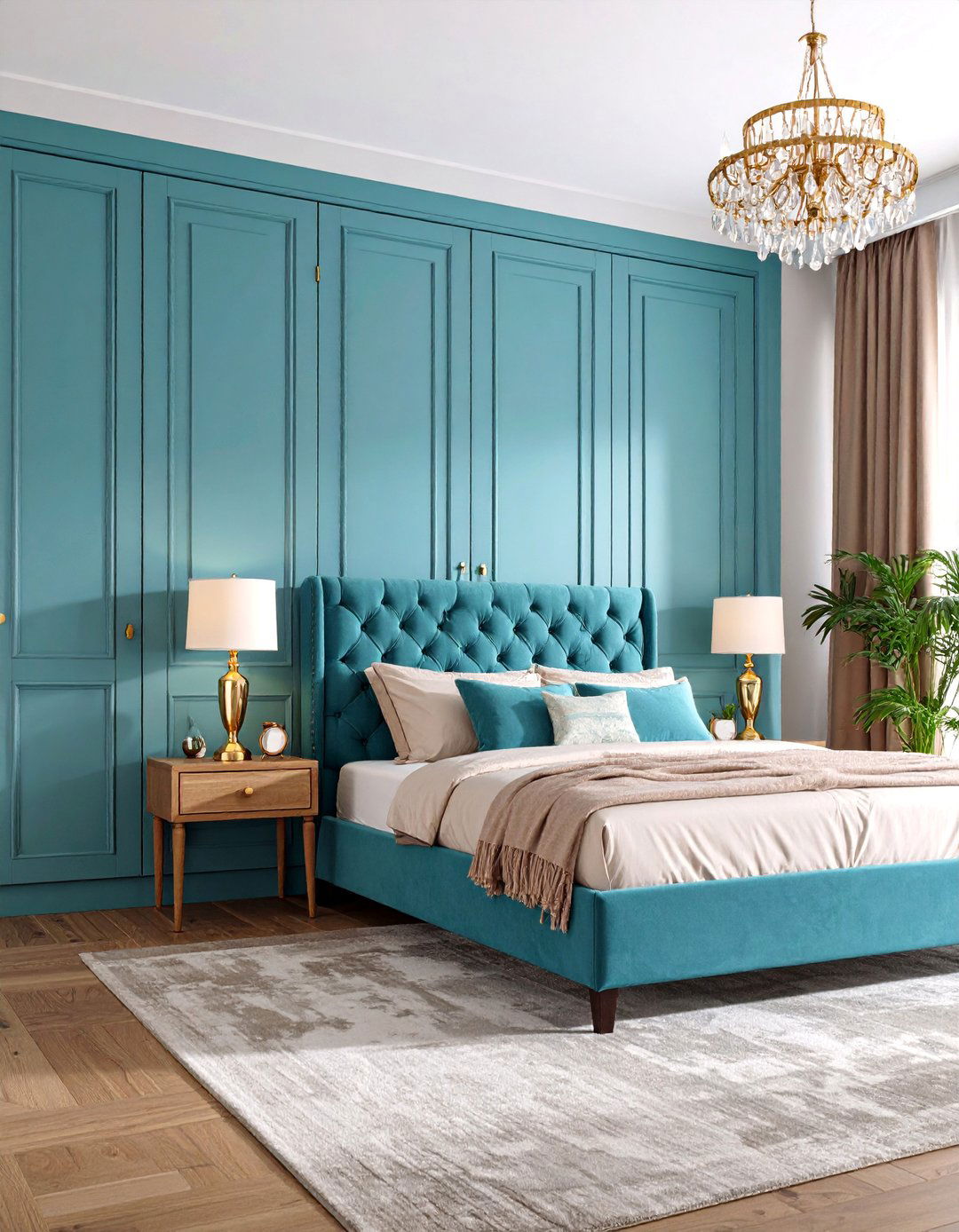 Upholstered Panel Doors with Nail Head Trim - 25 closet door ideas
