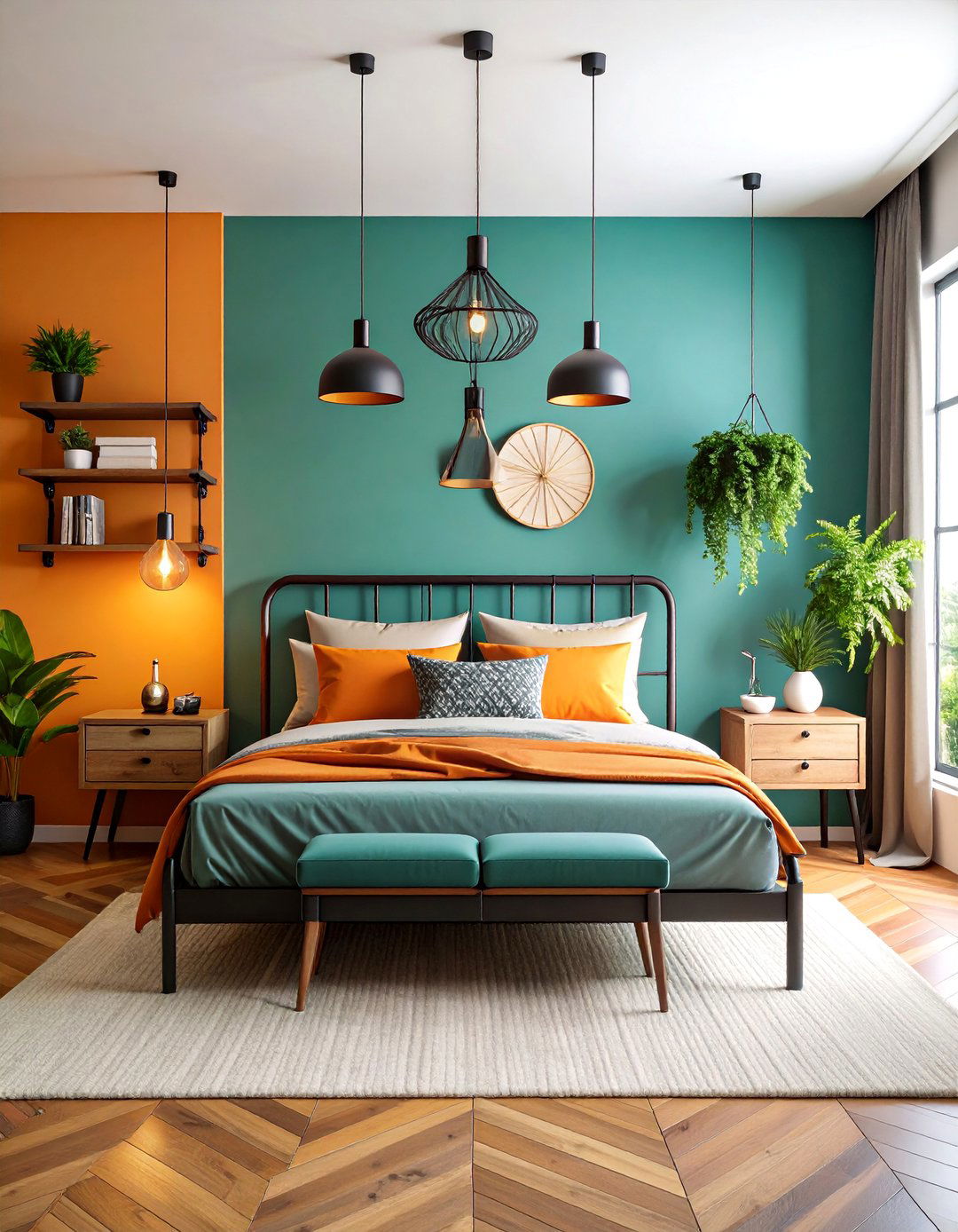 Urban Bedroom Retreat with Metal Bed Frames - 25 Metro Style Interior Design Ideas