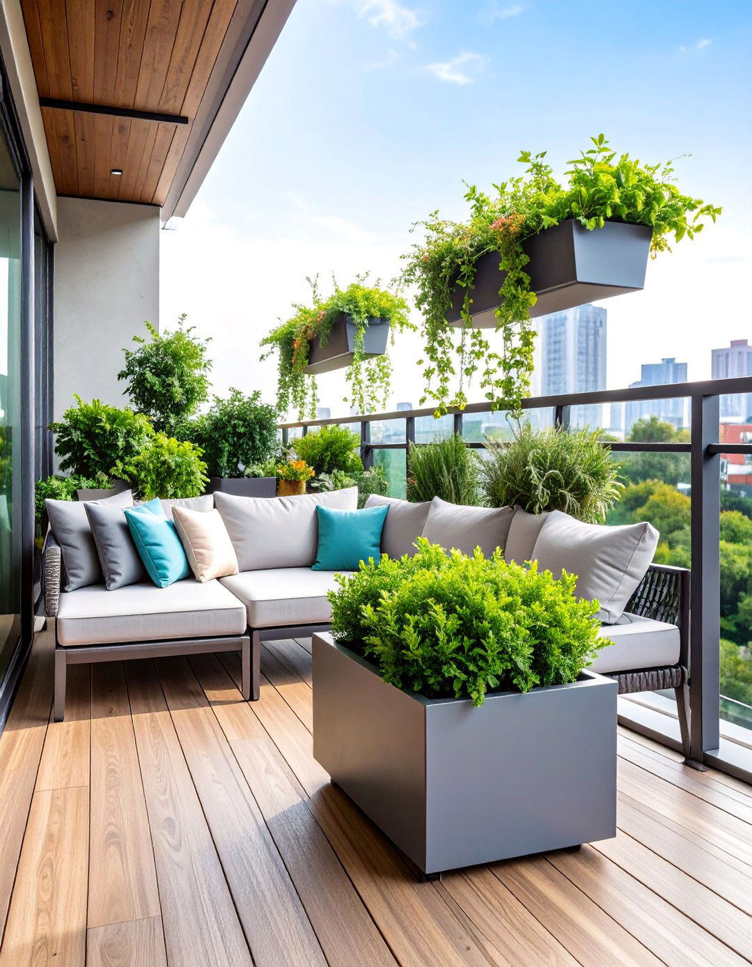 Urban Chic Balcony with Contemporary Materials and Clean Design