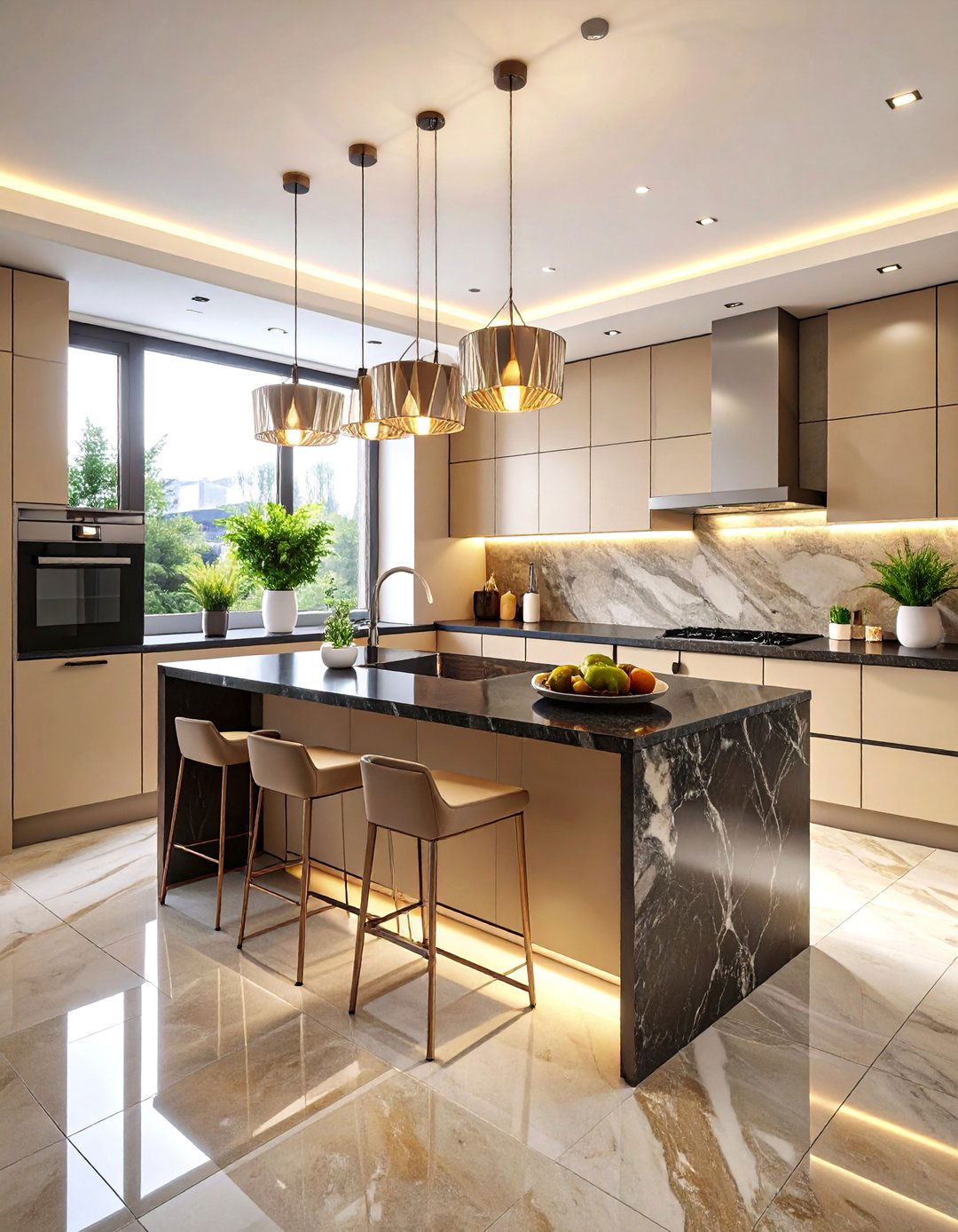 Urban Chic Black and Beige Kitchen - 25 black and beige kitchen ideas