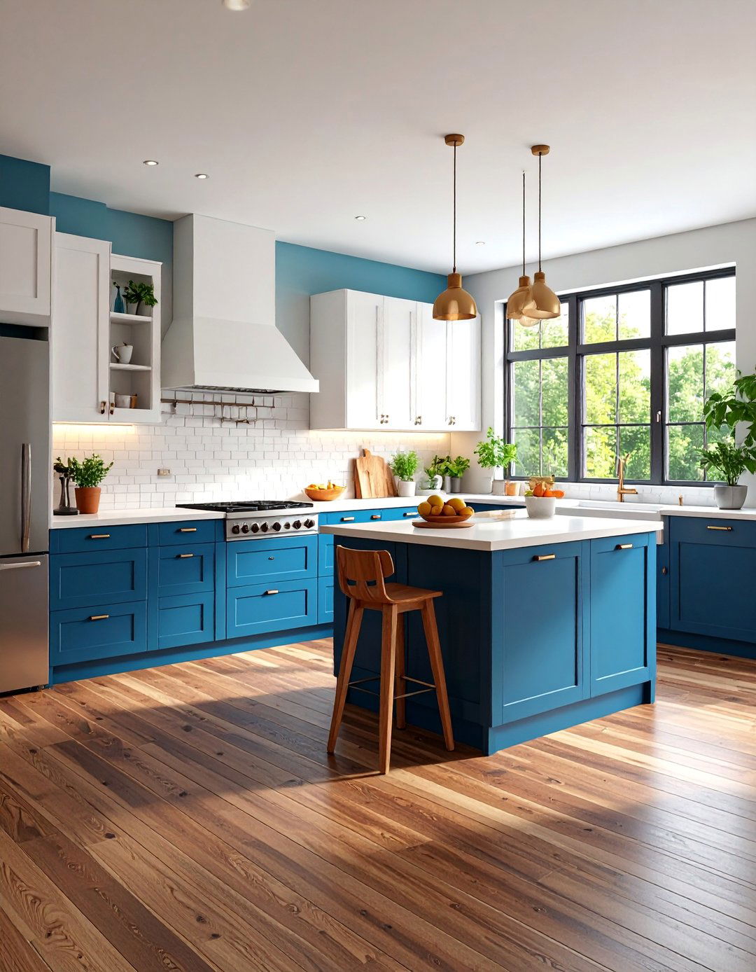 Urban Chic Two Tone Kitchen With Dark Wood Floors - 25 Kitchen With Dark Wood Floors