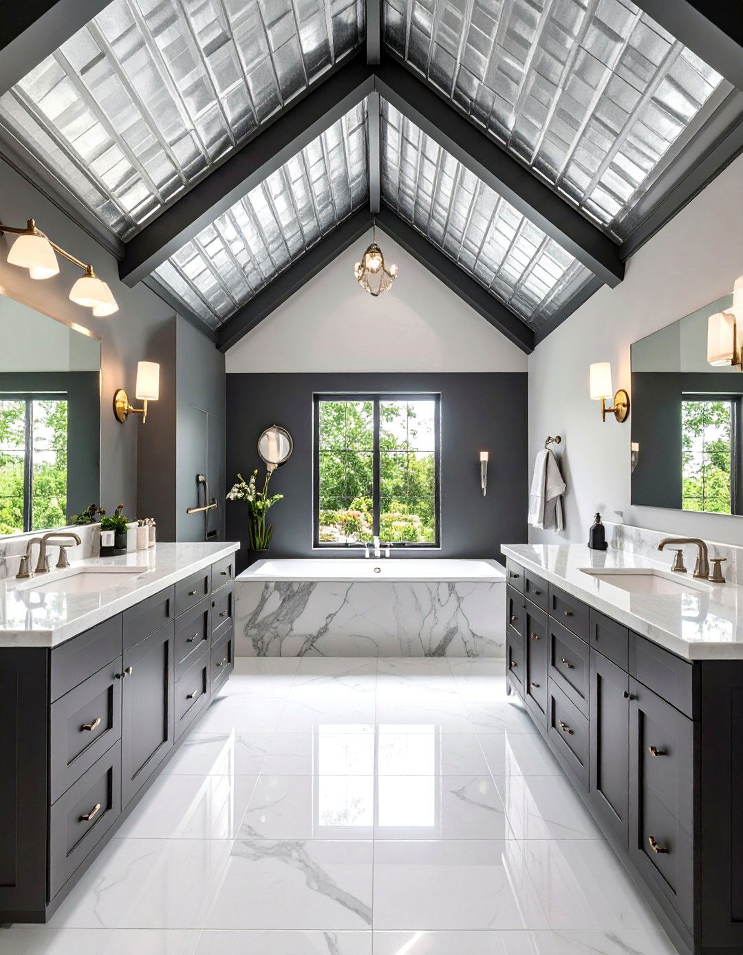 Urban Glam Tin Ceiling Powder Room - 25 Tin Ceiling