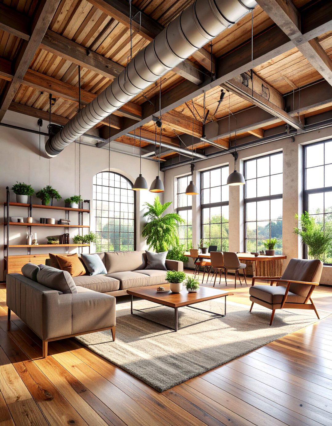 Urban Industrial Exposed Ceiling - 25 Living Room Ceiling Ideas