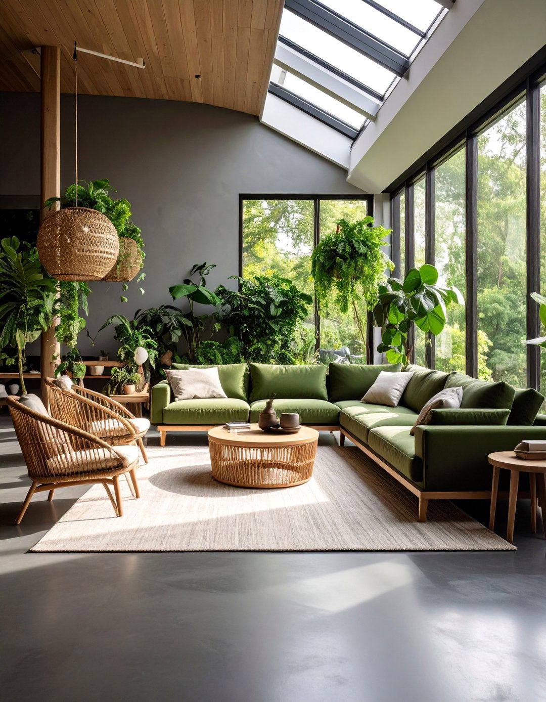 Urban Jungle Black Floor Living Room - 25 Black Floor Living Room Ideas