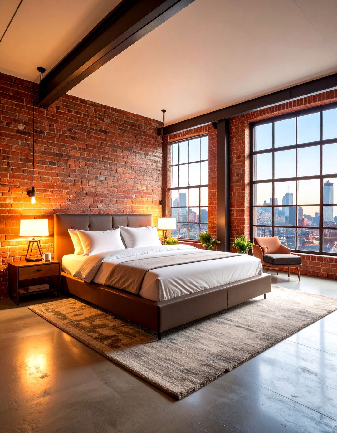 Urban Loft Bedroom with City Views - 25 Bedroom Interior Design Ideas