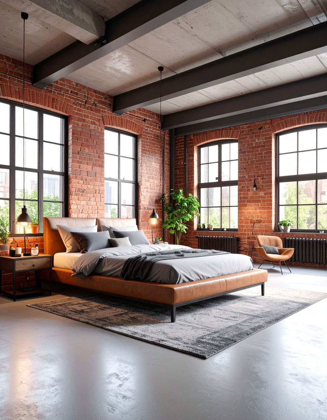 Urban Loft Bedroom with Exposed Structural Elements - 25 Dreamy Bedroom Design Ideas